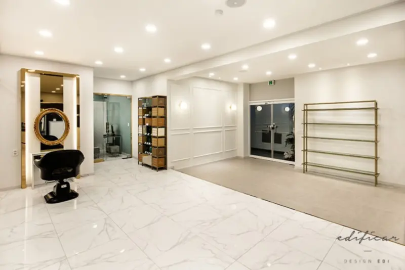 화이트 마블 프리미엄 헤어살롱 인테리어